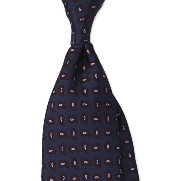 noeud bleu nuit motifs paisley bordeaux doublée.